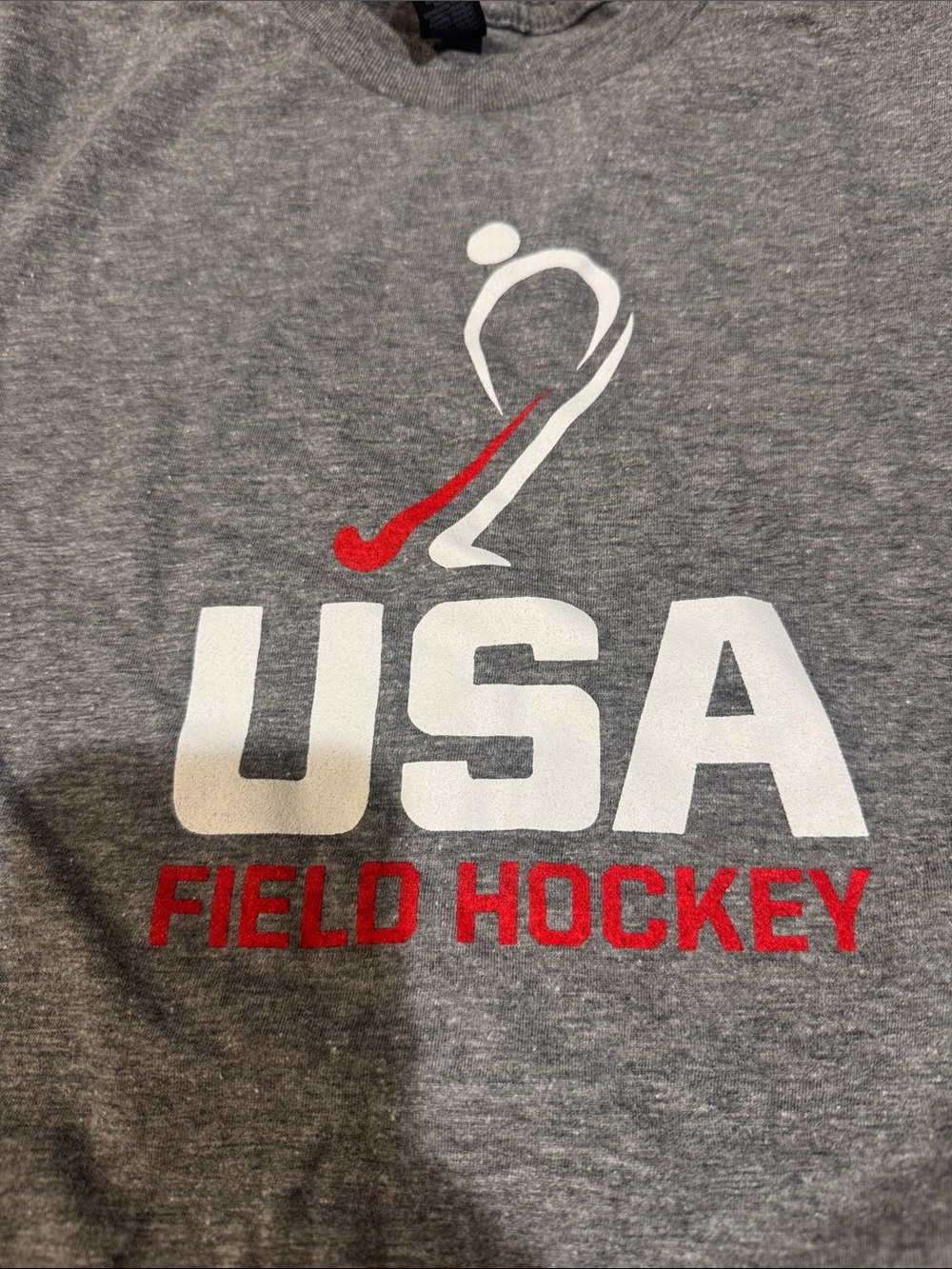USA Field Hockey Graphic Tee - Gray with White & Red Logo - Picture 2 of 5